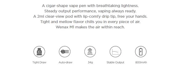 Geekvape Wenax M1 Pod kit 2 wenax m1 features