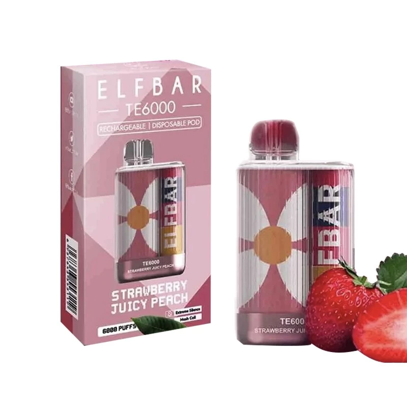Strawberry_Juicy_Peach_Elf_Bar_TE6000 Strawberry Juicy Peach Elf Bar TE6000