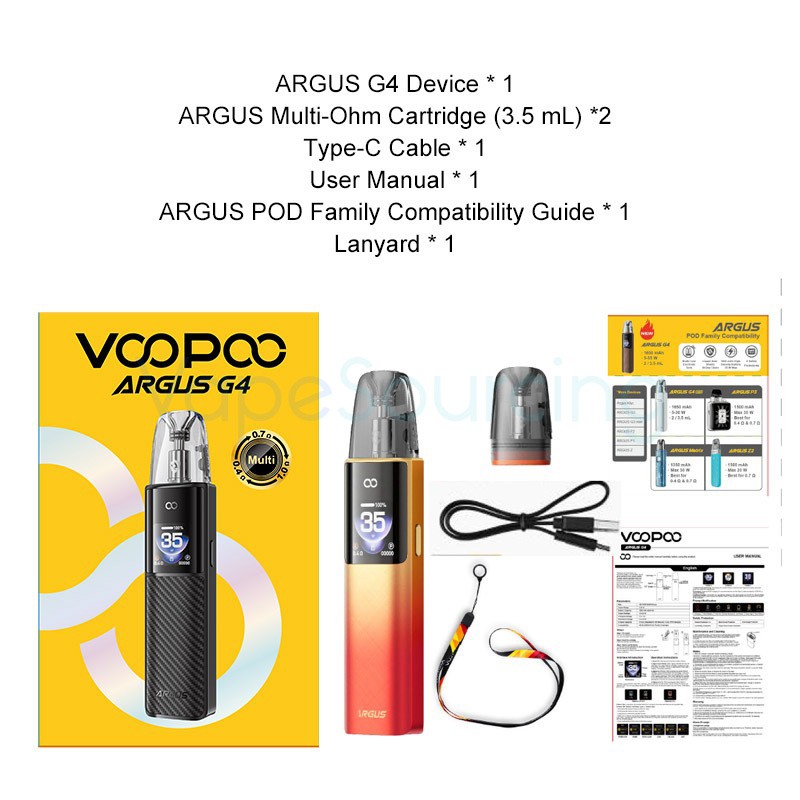 package-voopoo-argus-g4 package voopoo argus g4